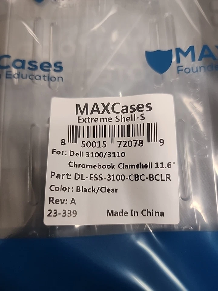 Max Cases Black Extreme Shell-S for Dell 3100 Chromebook Clamshell 11.6" (Black) - Image 2 of 3