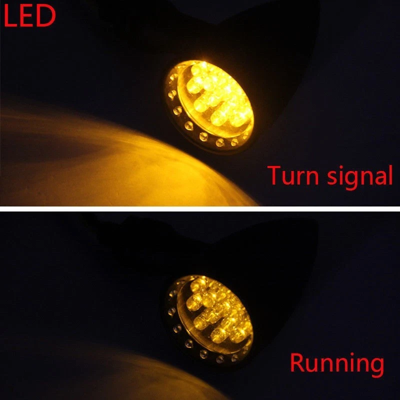 2x Señales de giro de bala ámbar luz de funcionamiento para Harley Sportster Softail Bobber Foto 3 de 4