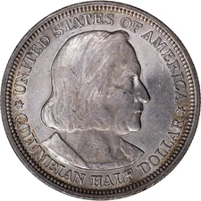 1893 50C Columbian Exposition Silver Half Dollar ~ AU Details