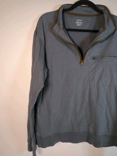 Camisa Cabelas Azul Media Cremallera Manga Larga Talla Grande/ALGODÓN Regular! - Imagen 5 de 17