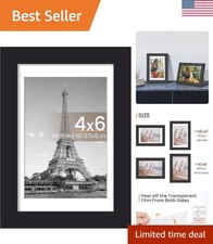 4x6 Picture Frame, Display Pictures 3.5x5 with Mat or 4 x 6 Without, Wall Han...