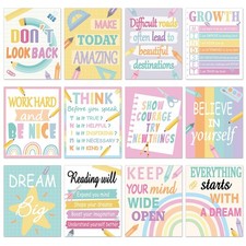 12PCS Motivational Posters for Classroom Growth Mindset Educational Wall Art for