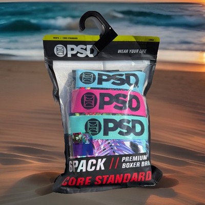 PSD Men s 6 Pack Core Standard Tropical Boxer Briefs Size Large