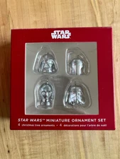 Hallmark Keepsake Ornament 2020 Star Wars Miniature Ornament Set of 4 Silver