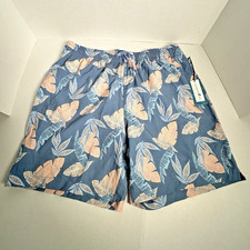 Caribbean Joe Men Swim Trunks Size L NWT Stretch Drawstring 7 Inseam Mesh