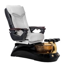 LOTUS II 18LX Shiatsulogic Pedicure Chair Black-Gold Tub w/Discharge Pump, WHT