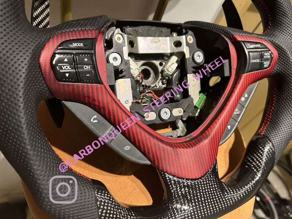  Volante Acura TSX FIBRA CARBONO CON PALETAS DE CAMBIO 09-14YS/CUERO NEGRO Foto 2 de 4