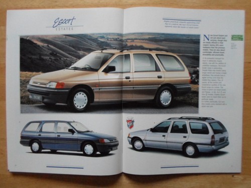 FORD ESCORT MK4 1990 Prestige Sales Brochure - Popular Cabriolet LX GLX Ghia etc - Picture 2 of 12