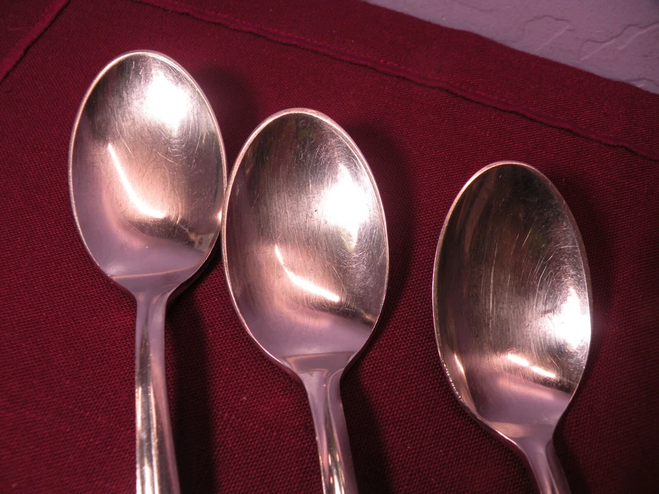 Juego de 3 cucharas soperas ovaladas Nasco acero inoxidable Norden Scroll 7 1/4 GH2 Foto 2 de 4