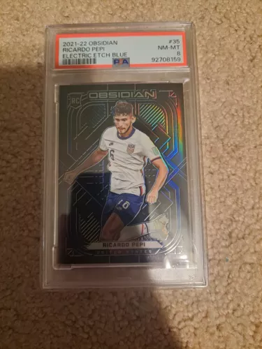 2021-22 Panini Obsidian Ricardo Pepi #35 RC Rookie-E/E BLUE /20 USA PSA 8