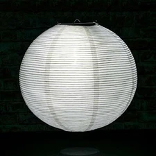 Quasimoon 16" White Fine Line Premium Even Ribbing Paper Lantern, Extra Sturd...