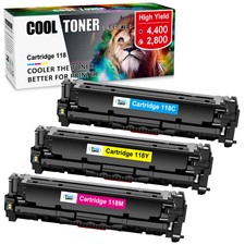 3 Pack 118 Color Toner for Canon 118 ImageCLASS MF8380Cdw LBP7660cdn MF729Cdw
