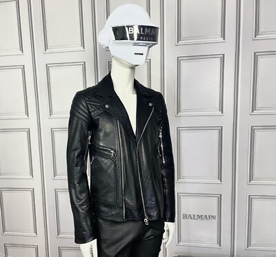 UltraRare & Great Balmain AW13 Geometric Leather Biker