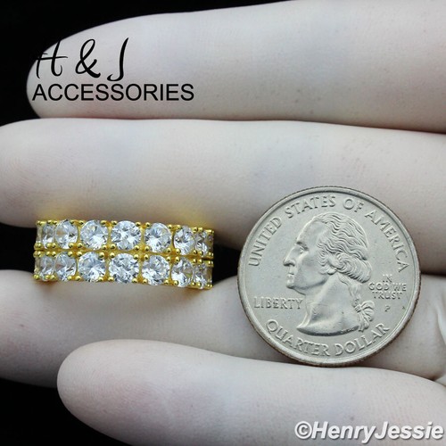ANILLO BANDA TENIS PLATA ESTERLINA 925 8 MM CIRCONITA HELADA CHAPADO EN ORO/PLATA 2 FILAS*SR131 - Imagen 8 de 8