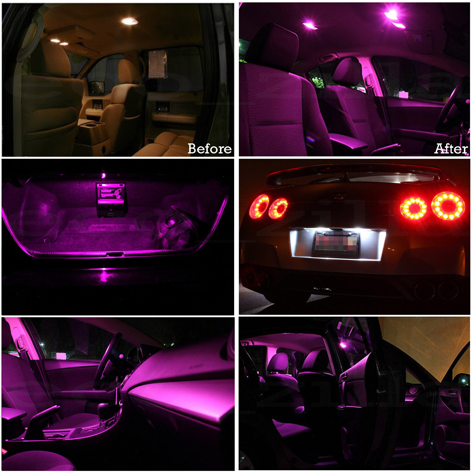 13x Purple LED Lights Interior Bulb Package Kit Fits Nissan Altima  2015-2016