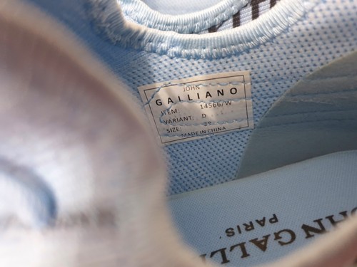 John Galliano Neon Blue Gazette Design Sneakers Size EUR39/UK6 - Picture 9 of 9