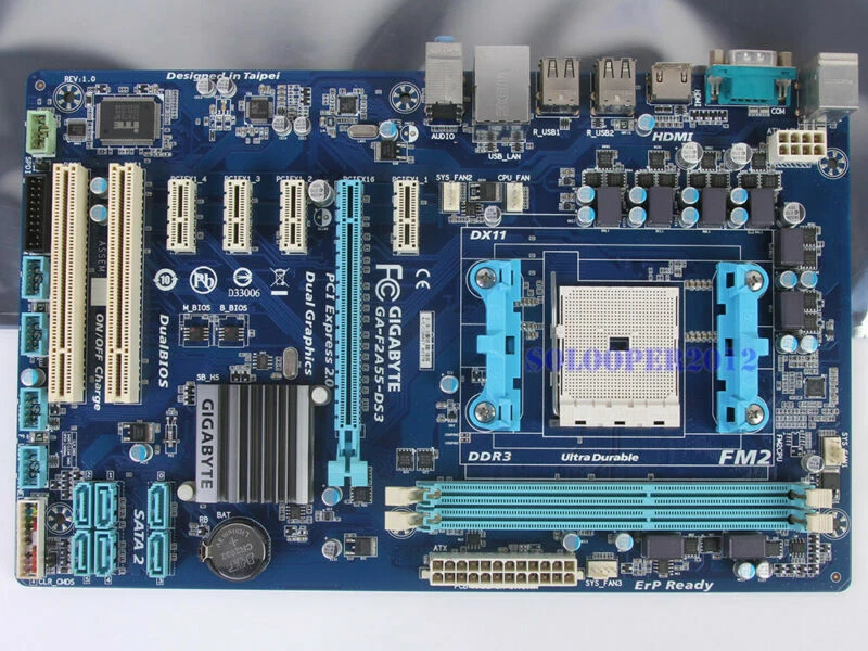 GIGABYTE GA-F2A55-DS3 Socket FM2 Motherboard AMD A55 DDR3 ATX HDMI SATA 3Gb/s - Image 2 of 4