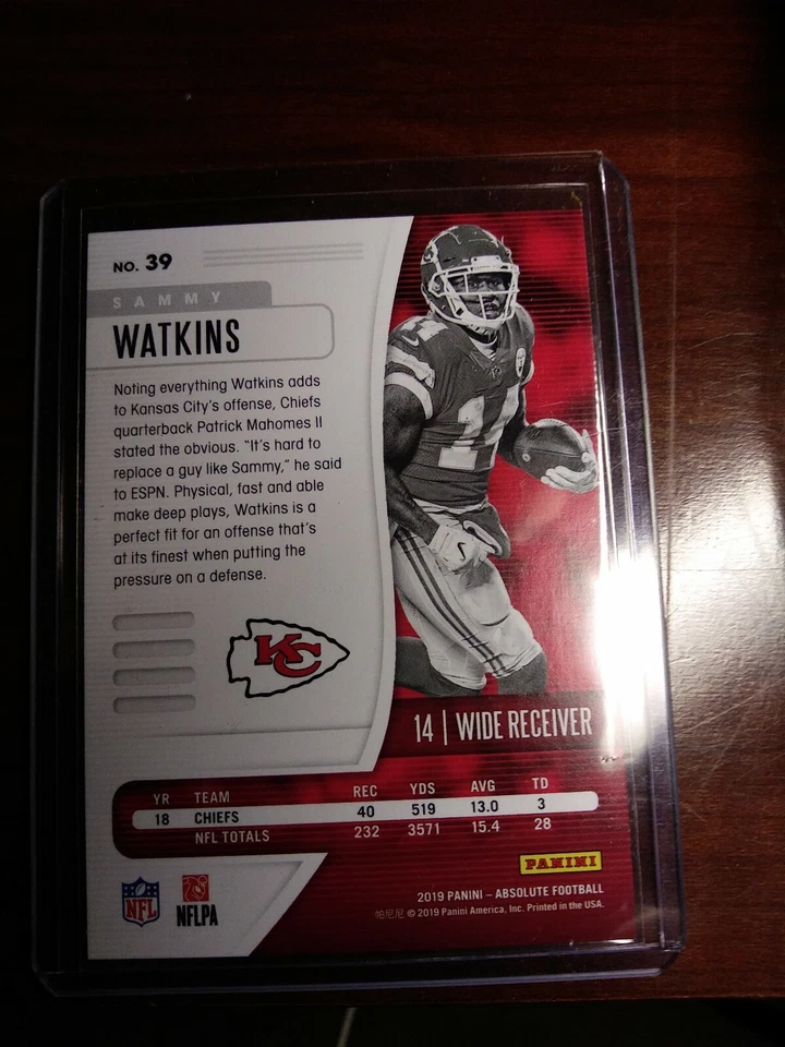 2019 Absolute Football RARE🔥🔥 Red Squares /100 #39 Sammy Watkins 🔥🔥🔥 - Image 2 of 3