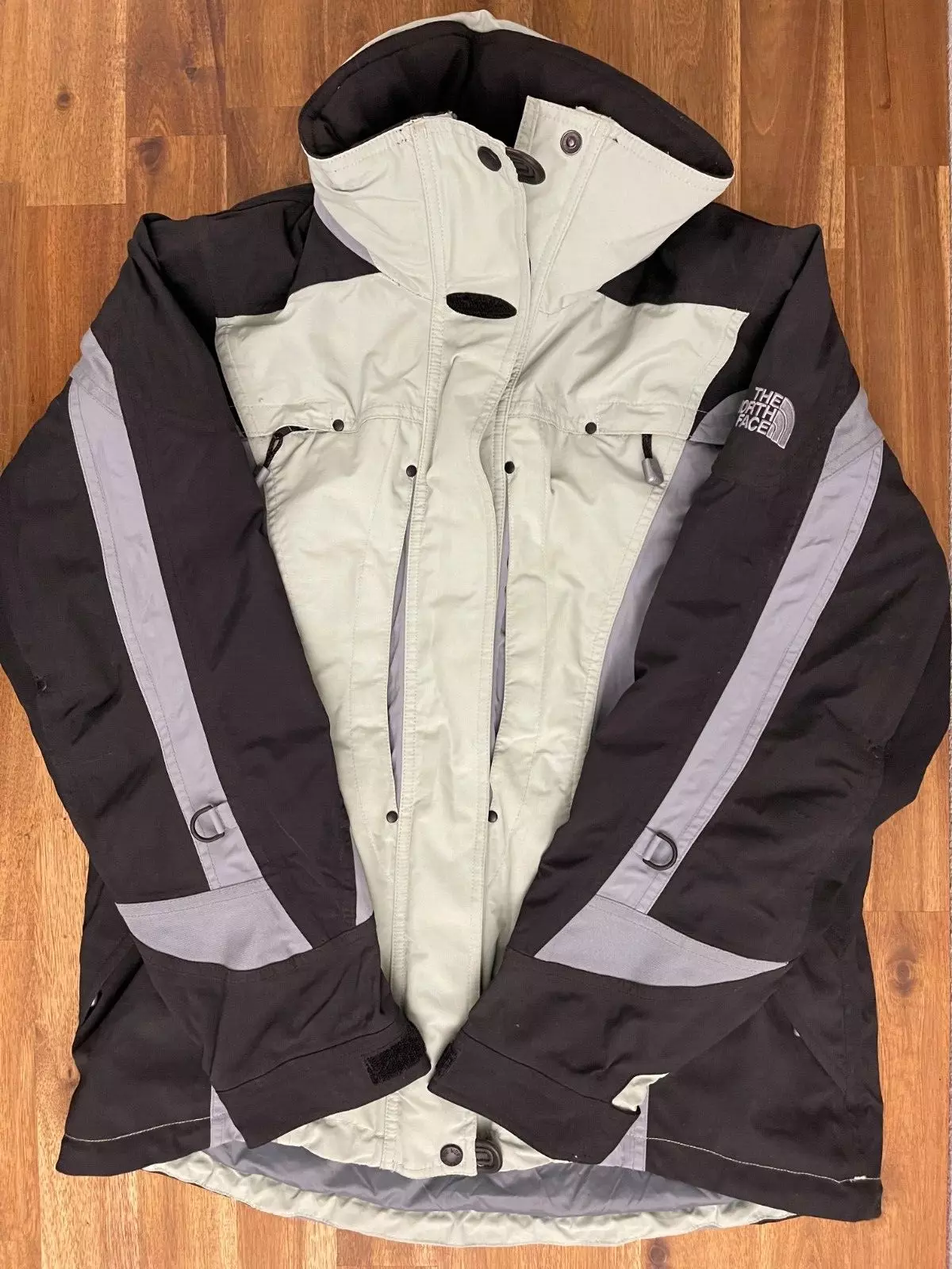 north-face nylon soft shell hidden hood jacket