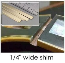 GeetarGizmos BRASS SHIM SET (6) for 1/4" Wide String Nut - Gibson, Epi, PRS...