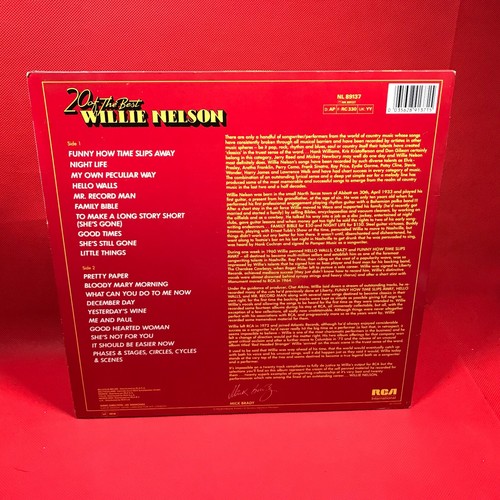 WILLIE NELSON 20 Of The Best 1982 vinyl LP Funny How Time Slips Away Hello Walls - Picture 2 of 4
