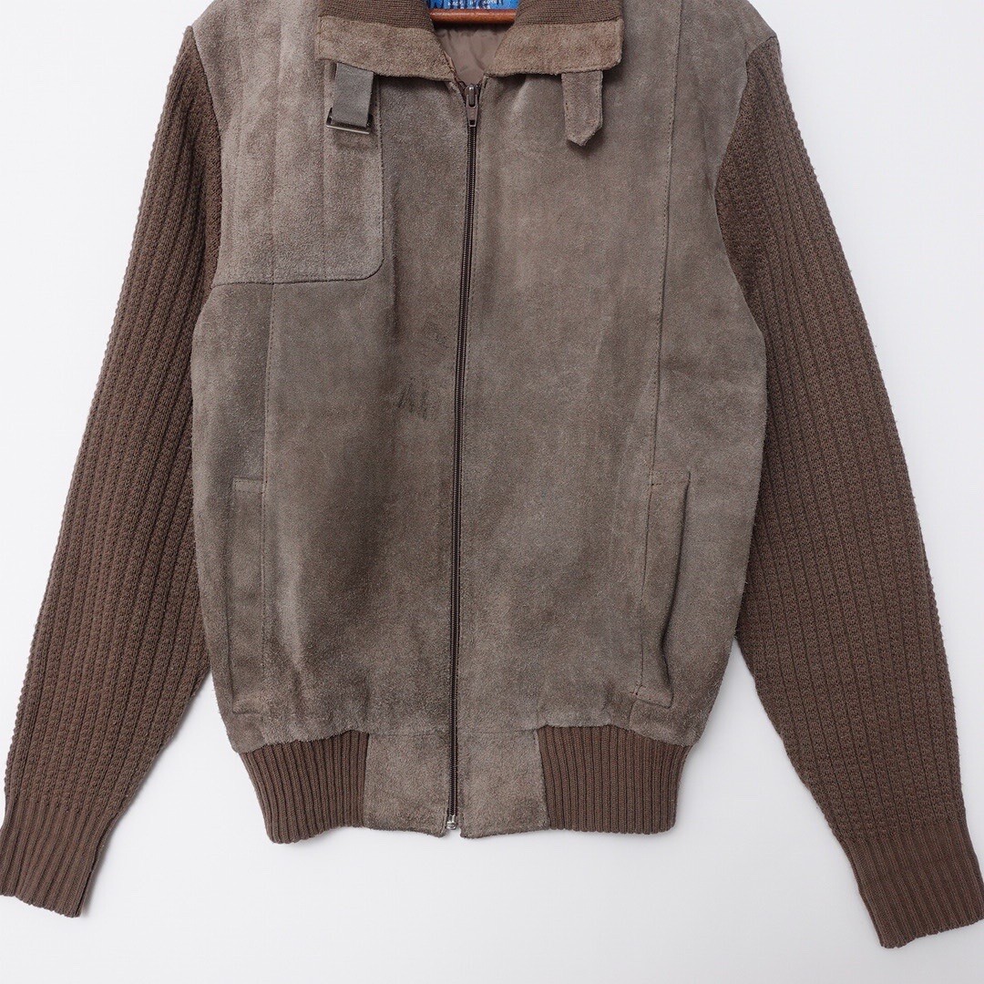 Vintage 70s SIERRA PACIFIC Leather Full zip Suede Jacket Sweater