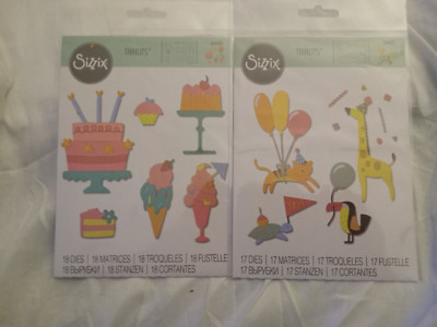 Sizzix Thinlits Metal Die bundle Birthday - Party Treats die - Party Animals NEW