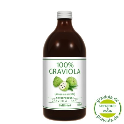 100% GRAVIOLA-SAFT UNFILTRIERT. 500ml. Stachelannone. Guanabana. Soursop. Coross