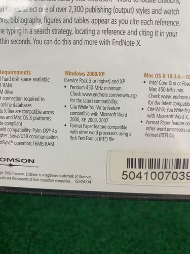 Endnote- Bibliographies Made Easy CD-Rom-Windows & Mac OS-Upgrade-New-(2006) - Picture 7 of 14