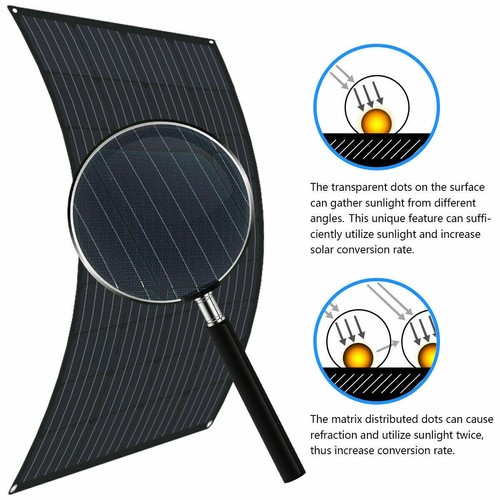 12V 600W Flexible ETFE Solar Panel Mono Home Caravan Camping Battery Charging - Picture 2 of 4