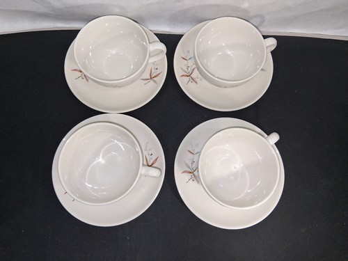 Vintage Syracuse FINESSE Carefree True China Set of 4 Cups & Saucers Made in USA - Picture 4 of 7