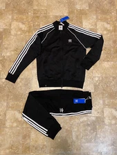 adidas Originals SST Superstar Tracksuit Mens Black Authentic 2 Piece Set 