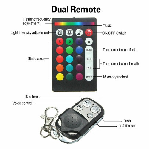 14 Motorcycle Led Strip Lights Kit Neon Glow with bluetooth Control Music Active - Picture 10 of 12