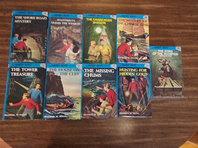 Lot of 9 The Hardy Boys Hardback Books1,2,4, 5, 6,12,32,39,58