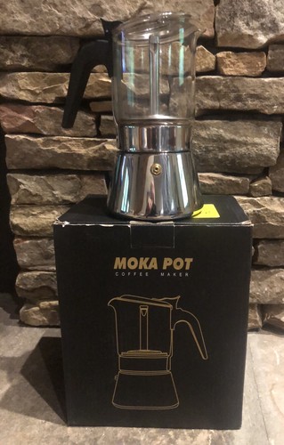 Sixaque Moka Pot Coffee Maker Espresso Induction 240ml (6 Cup)