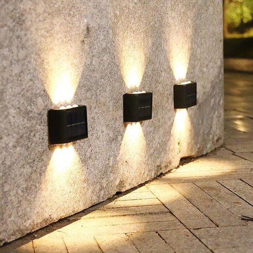 LED Solar Fence Lights Outdoor Dusk to Dawn Wall Light Garden Pathway Deck Lamp - Picture 18 of 19