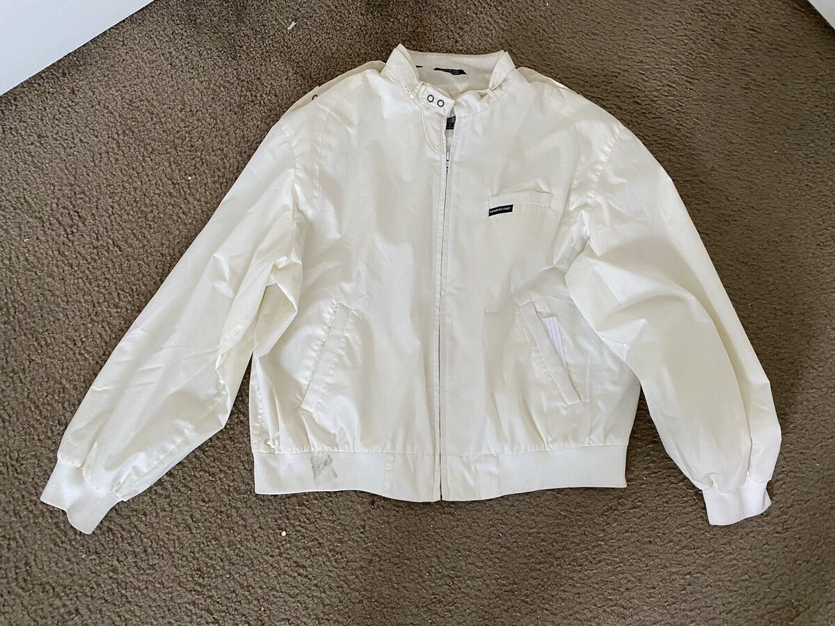 Vintage Members Only Jacket Large Cream White Full Zip Lined Vintage Members Only Jacket Large Cream White Full Zip Lined