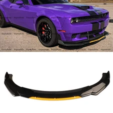 For Dodge Challenger SRT SXT Front Bumper Lip Spoiler Splitter Black Yellow