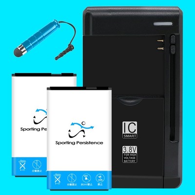 Long Life Sporting 2x 1600mAh 3.7V Extended Slim Battery Charger f LG 442BG USA