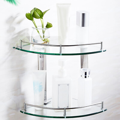 2er-Set Eckregale Aus Gehärtetem Glas – 24,1 X 24,1 Cm, Maximale Belastung 9 Kg Pro Regal