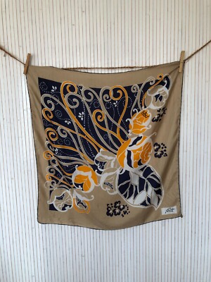 Vintage Seidenquadratischer Schal Ferti Handgerollt Geschenk Für Frauen FO350