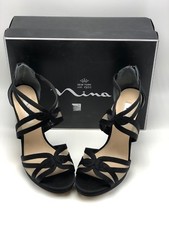Nina Women's Fayette Stiletto Evening Sandals Size 9 Black New In Box