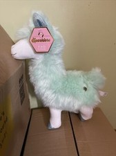 Fao Schwarz Sparklers Glitter Green Toy Llama Plush New Stuffie Stuffed NWT
