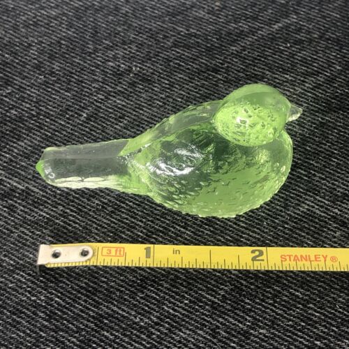 Small Rare Wilkerson Vaseline Glass Song Bird . Glows Under Black Light #115 - Picture 10 of 10