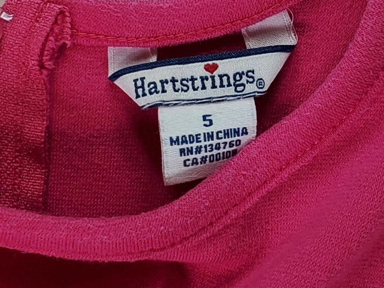 Hartstrings Girls A Line Cap Sleeve Pink Embroidered Argyle Pattern Dress Sz 5 - Image 3 of 3
