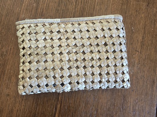 Menge 2 Vintage Rattan/Bambus/Stroh geflochten Geldbörsen - Bild 7 von 14