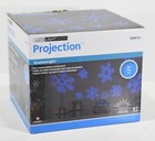 NEW LED SHADOW LIGHT SHOW PROJECTION ROTATING BLUE SNOW FLAKES GEMMY CHRISTMAS