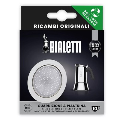 Bialetti Ersatzteilset 1 Dichtung Silikon + 1 Filter 10 Tassen für Venus, Kitty,