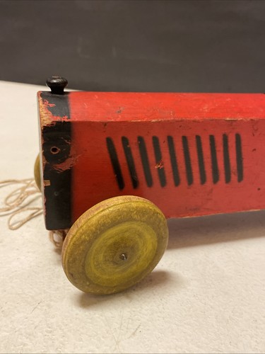RARE - Antique Vintage 1925 Felix The Cat Speedy Felix Wooden Race Car Pull Toy - Picture 8 of 23