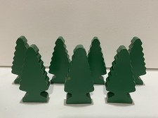 Thomas  Friends Wooden Railway 1999 Green Pine Trees Lot of 7